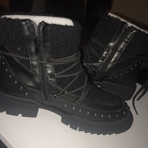 Black combat boots